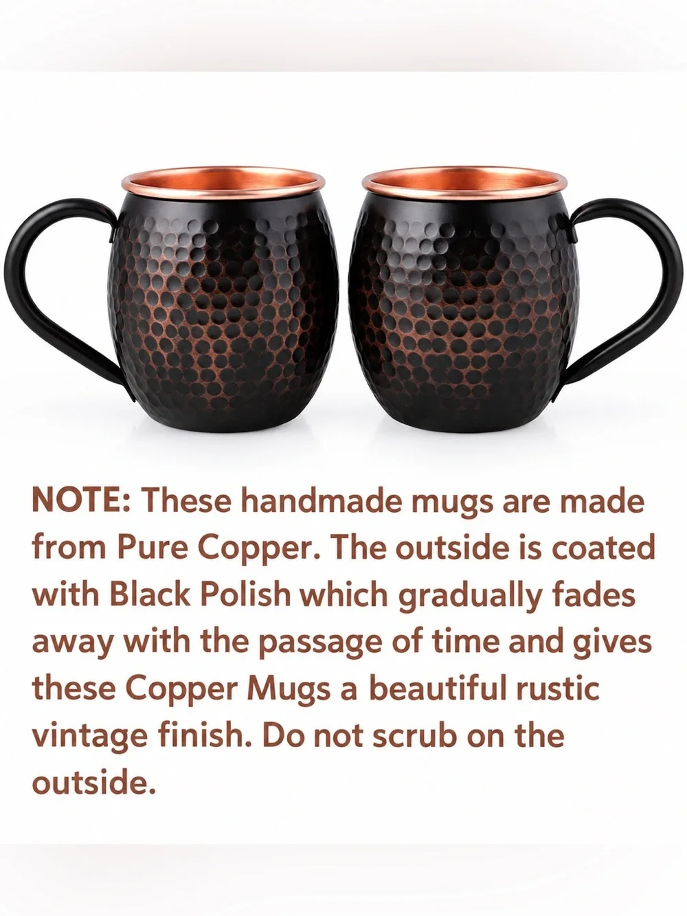 Midnight Copper Hand-Hammered Mug – 16 oz